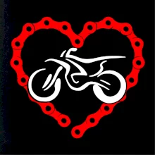 Moto srdce reťaz - enduro