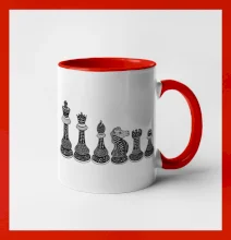 Šachové figúrky v rade - kreslené