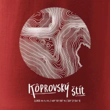 Kôprovský štít - vrstevnice v kruhu