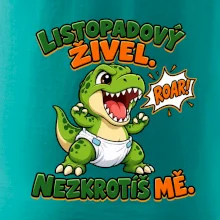 Listopadový živel zelený dinosaurus rex v plence
