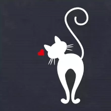 Zamilovaná mačka zozadu