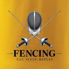 Šermířská maska se zkříženými kordy eat sleep repeat