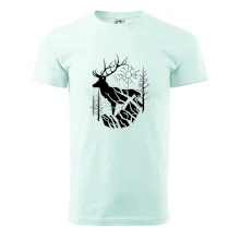 Jeleň v lese krivky