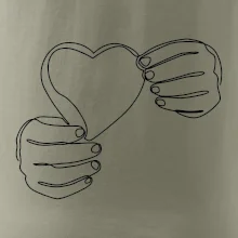 Ruka držiaca srdce jedným ťahom