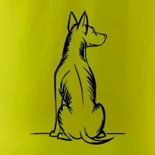 Pes kreslený zozadu