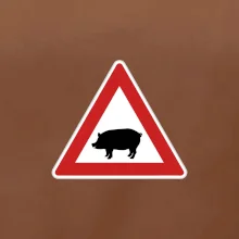 Dopravná značka - Pozor prasa domáca