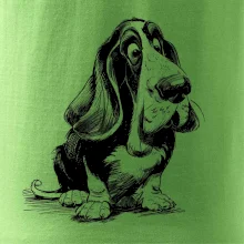 Čiernobiela karikatúra baset