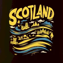 Scotland kreslené vlny