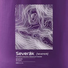 Severák - vrstevnice v obdĺžniku