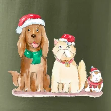 Veselé vianoce - pes, škrečok a mačka