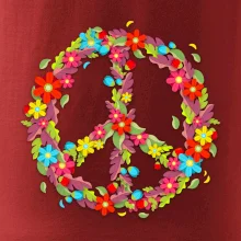 Peace symbol červené kvety