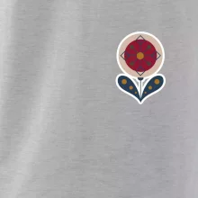 Folklór na prsníku kvetina guľatá