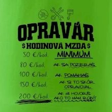 Hodinová mzda - opravár Hodinová mzda - opravár