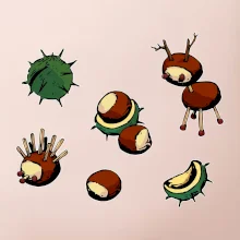 Gaštanové zvieratká - obdĺžnik