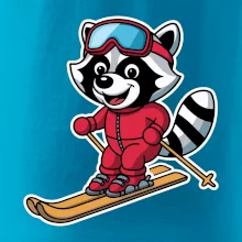 Mýval na lyžiach - kreslený