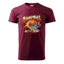 Basketbalový kôš s loptou eat sleep repeat