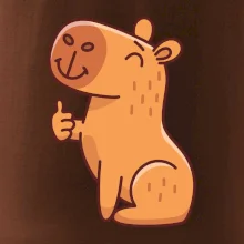 Kapybara s palcom hore