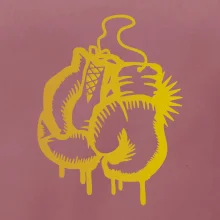 Box rukavice - zlatá potlač