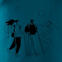 Kreslený pár na výlete