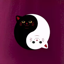 Mačky jin jang farebné