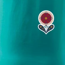 Folklór na prsníku kvetina guľatá