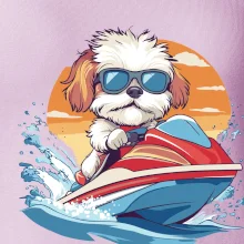 Bišónik na vodnom skútri