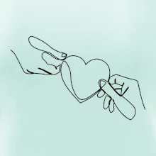 Dve ruky a srdce jedným ťahom Dve ruky a srdce jedným ťahom