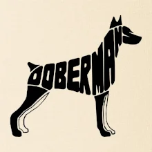 Dobermans - nápis v tele