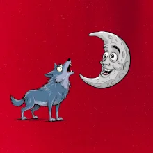 Parové tričko - Vlk a mesiac