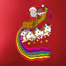 Santa a jednorožce (Pecka design)