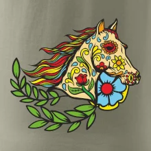 Kôň farebný s listami