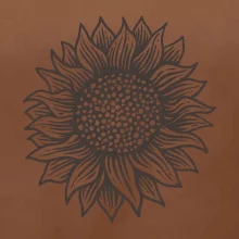 Slnečnica kreslená čiernobiela