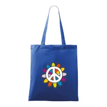 Peace symbol s kreslenou kvetinou