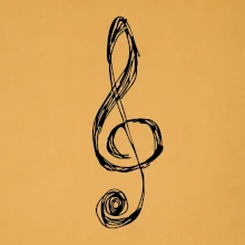 Husľový kľúč kreslený