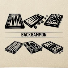 Backgammon čierny set