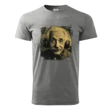 Albert Einstein so slúchadlami Albert Einstein so slúchadlami