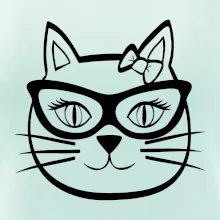 Mačacie dievča s okuliarmi