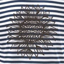 Slnečnica kreslená čiernobiela