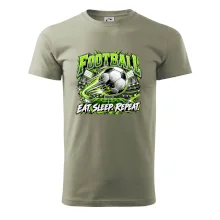Futbalová lopta a štadión eat sleep repeat