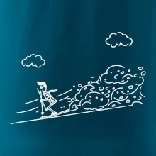 Kreslený lyžiar na horách