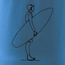 Surfer stojaci jedným ťahom