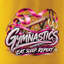 Gymnastická stuha a kruhy eat sleep repeat