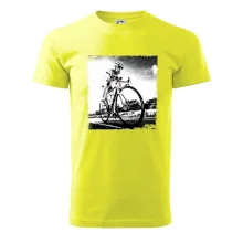 Cyklista čiernobiela cesta