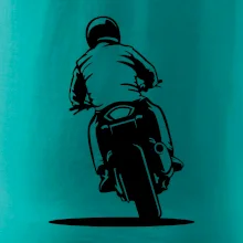 Motorkář na zádech - silnice