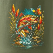 Obrázok pstruh a motýľ