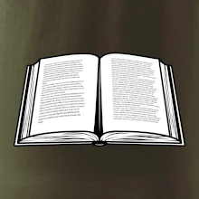 Kniha čiernobiela otvorená s textom