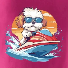 Bišónik na vodnom skútri