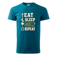 Eat sleep golf repeat typografie