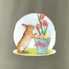 Veľkonočný zajačik tulipány