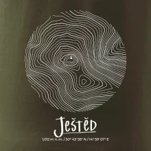 Ještěd - vrstevnice v kruhu